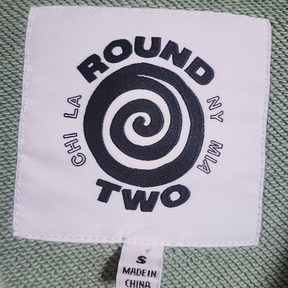 Round Two Hoodie Sweatshirt Mens Small Green Pullover R2 Logo Graphic Cotton - Picture 6 of 12